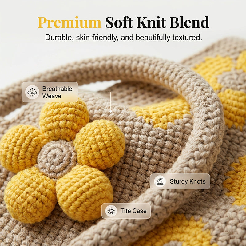 Crochet Bucket Bag for Women