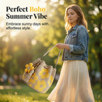 Crochet Bucket Bag for Women