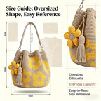 Crochet Bucket Bag for Women