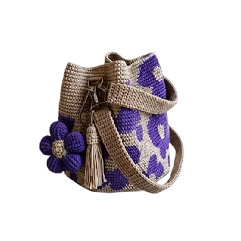 Crochet Bucket Bag for Women