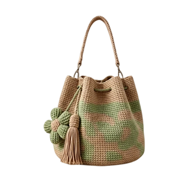 Crochet Bucket Bag for Women