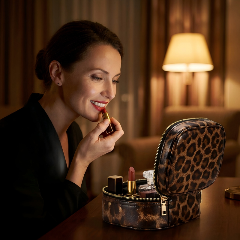 Compact Travel LED Makeup Bag with Lighted Mirror