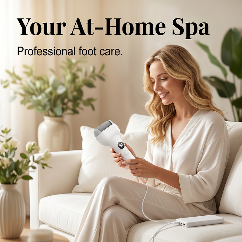 Rechargeable Electric Pedicure Tool with Smart Pressure Sensor