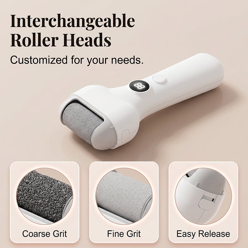 Rechargeable Electric Pedicure Tool with Smart Pressure Sensor