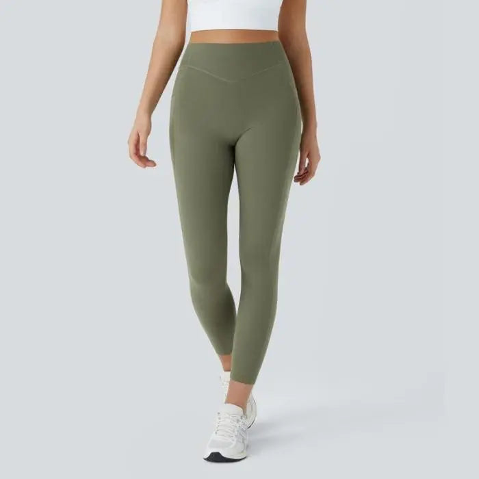 High Waisted Butt Lifting Tummy Control Leggings with Side Pocket